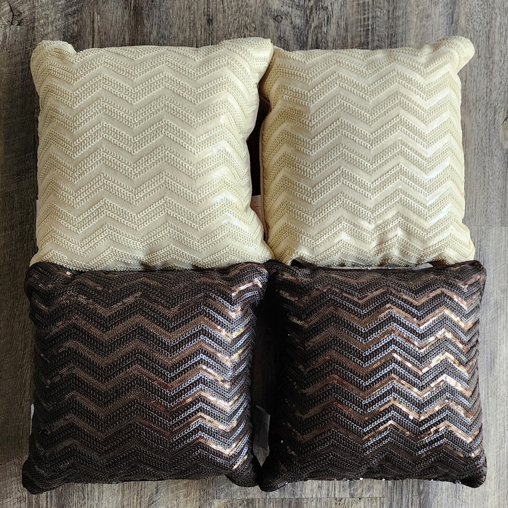 NEW 4 Sequin Accent Pillows